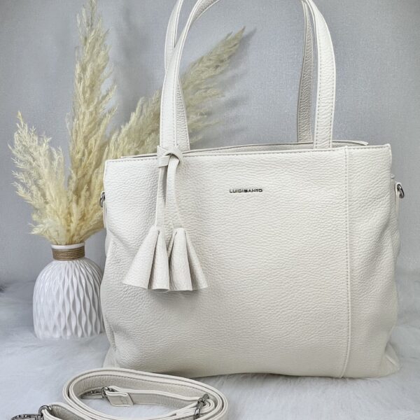 Suur kreemi tooni käekott