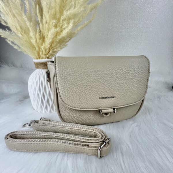 Tumedam beež magnetkinnisega crossbody